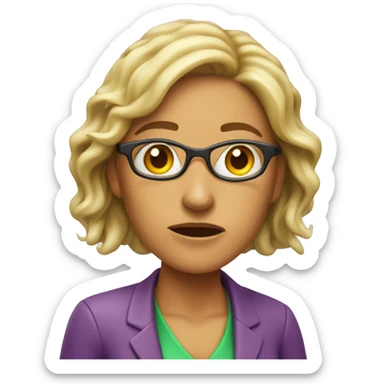 stressed teacher (woman) slimed sticker