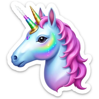 Unicorn with a vape sticker