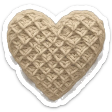 Knitted beige heart sticker