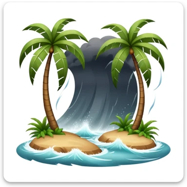 A hurricane on a tropical island  sticker