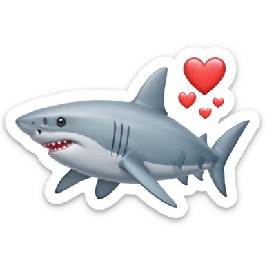 Tiburón con corazones sticker