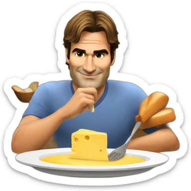 Roger-federer-eating-cheese-fondue sticker