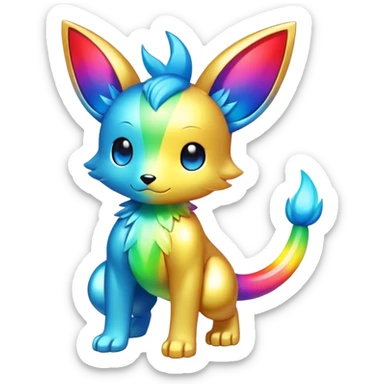 Shiny Chibi Anthro Sona Fakemon-Spectrobe Full Body sticker
