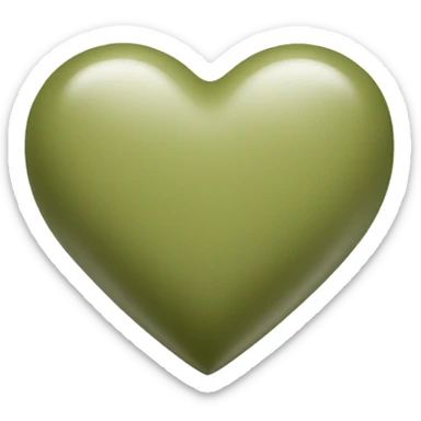 Heart light olive green sticker