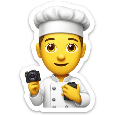 Chef, yellow skin, camera in hand  sticker