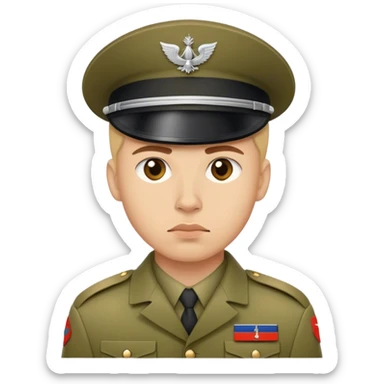 photorealistic serious french soldier sticker