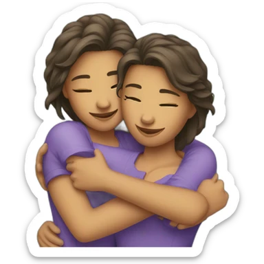 Two girl hug sticker
