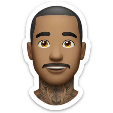 A person with tattoos all over his face sticker