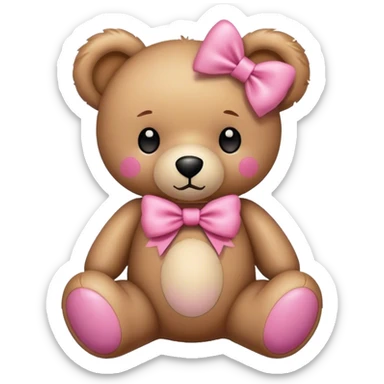 Girly teddy bear sticker