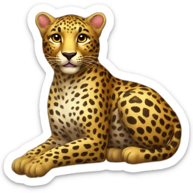 pin-up leopard sticker