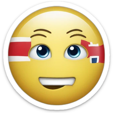 smiling face with norwegian flag as eyes sticker