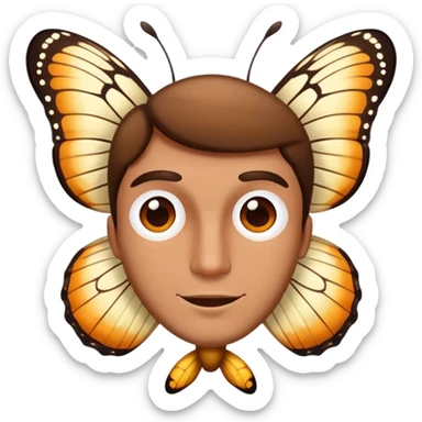 Butterfly with man’s face sticker