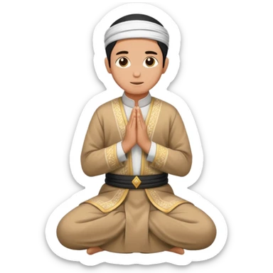 Kneeling for Islamic prayer sticker