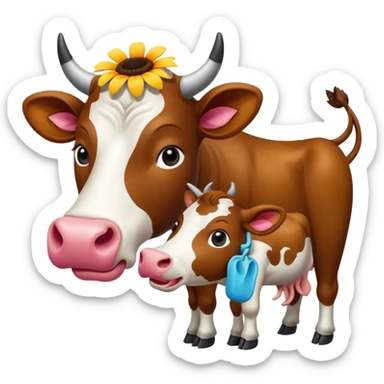 Pretty flower getting eaten by a cow sticker