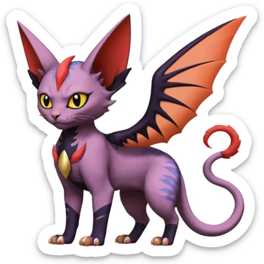 Noivern-Sphynx-Noibat-Torracat-Litten-fusion sticker