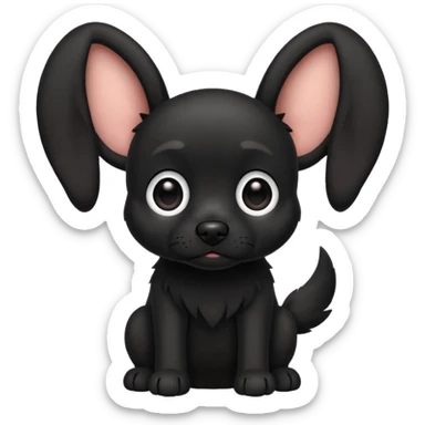 Small black dog with big ears sticker