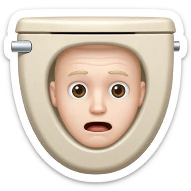 A toilet with a man’s head inside sticker
