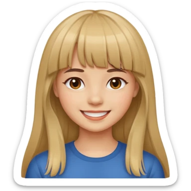 eu quero uma menina de franja e cabelo comprido sticker