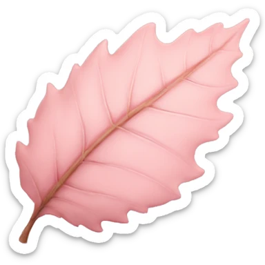 autumn light pink leaf sticker