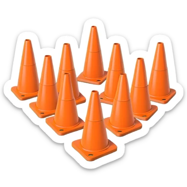Cones used for soccer training  sticker
