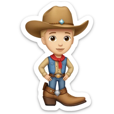 Cowboy boots with hat sticker