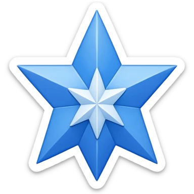 11 corners blue star with white tick on it sticker