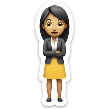 Business marketing full body girl thinking sticker