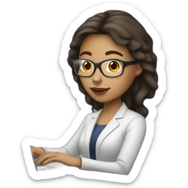 lightskin woman programmer with laptop zoom sticker