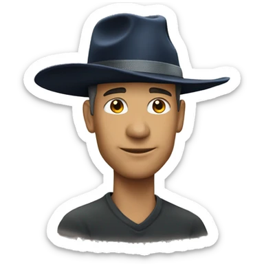 long brim on Yankee hat sticker