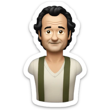 Bill murray black hair sticker