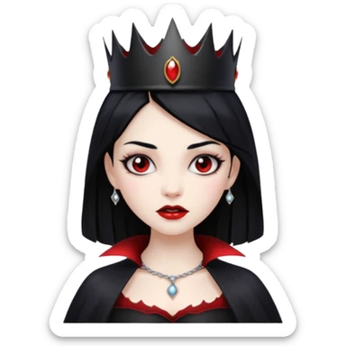 vampire girl with black crown sticker