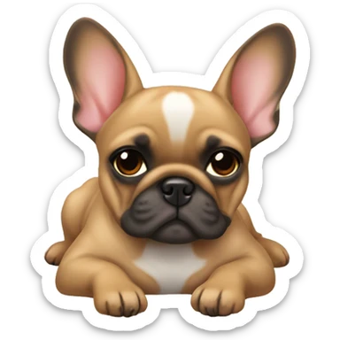 Fawn frenchie laying sticker