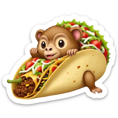 singe avec un tacos  sticker