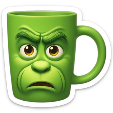 Grinch face mug sticker