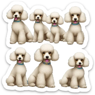 group of poodle dogs sticker