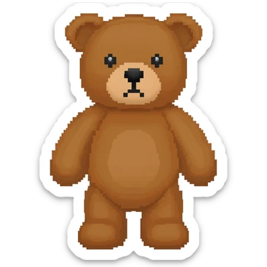 a 16 x 16 pixel art  teddy bear sticker