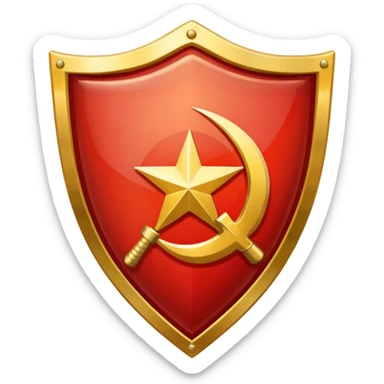 a shiny shield with the USSR flag inside sticker