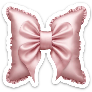 Light pink silk bow shaped pillow with ruffles sticker