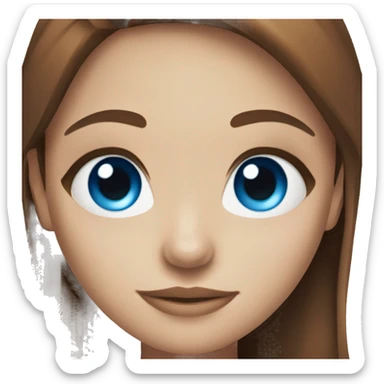Girl with dark brown red hair and blue eyes  sticker
