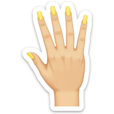 hand with thumb , index and middle finger up with ring an pinkie finger down yellow sticker