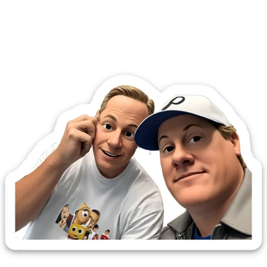 two boys in urban style sticker