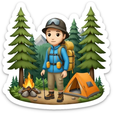 camping forest sticker