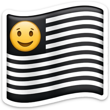 Two colored flag, white on top and black on bottom. Right in the middle. sticker