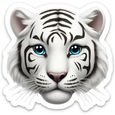 White tiger wearing pearls sticker