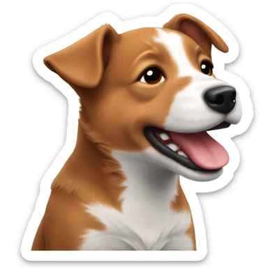 Red heeler puppy smiling face  sticker