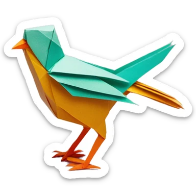 bird paper origami sticker