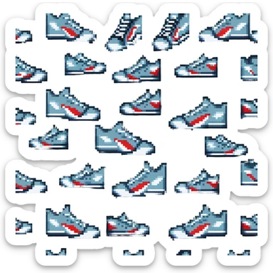sneakers with shark design sticker