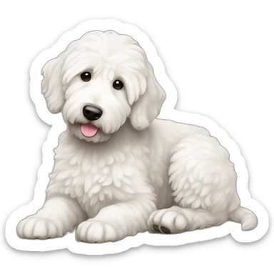 white goldendoodle sticker