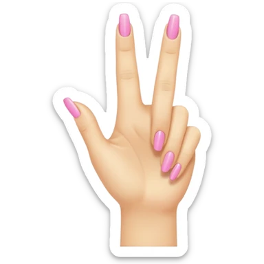 Yellow female emoji hand with pink nails making an “L” with index finger and thumb sticker