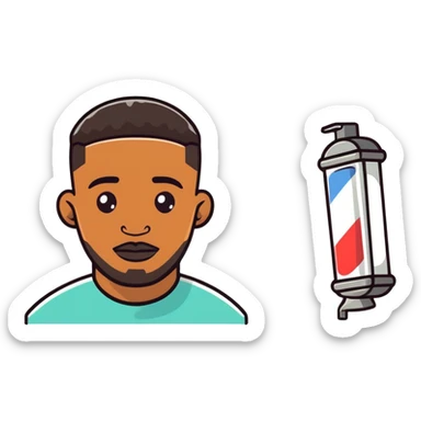 Light skin African American barber sticker